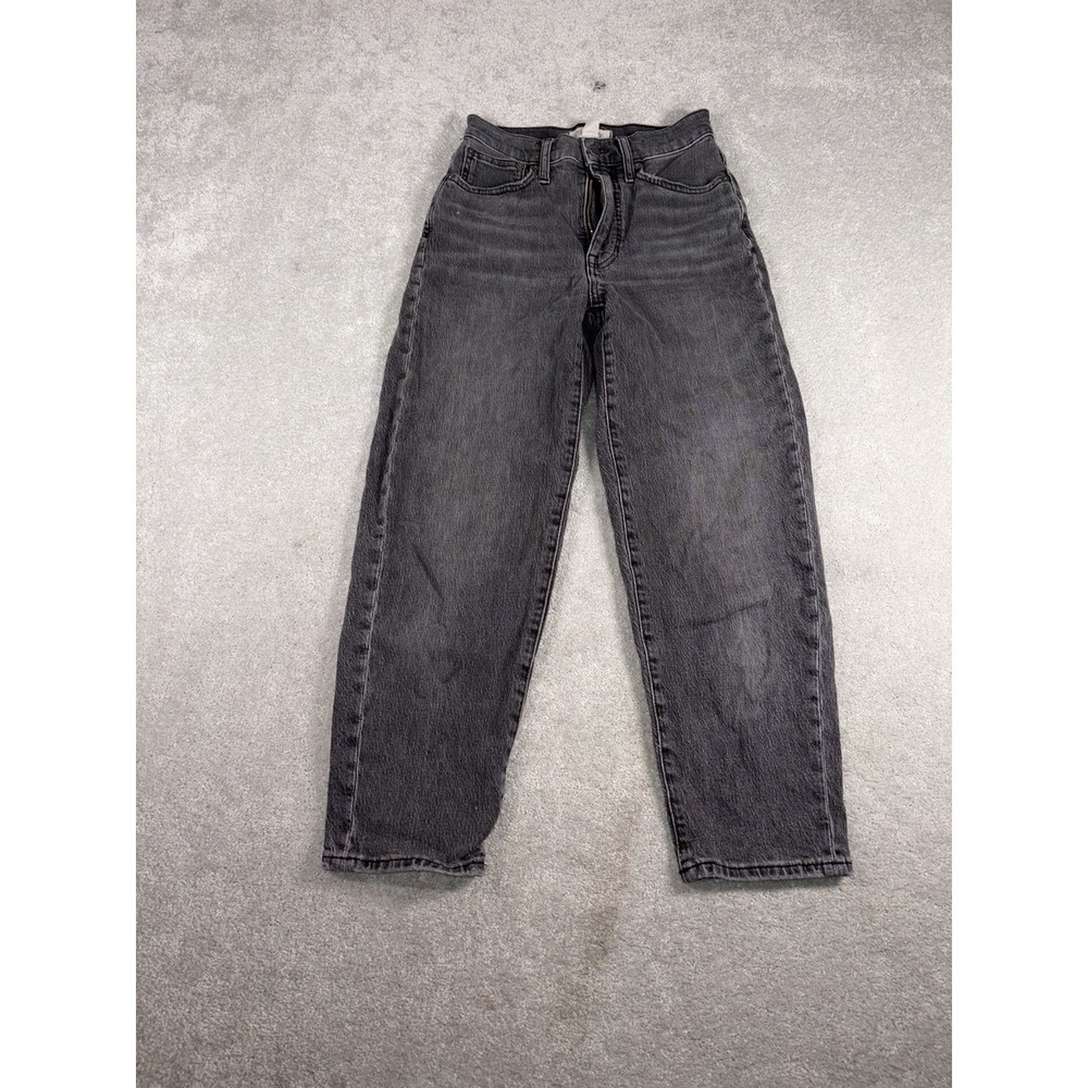 Madewell Jeans Womens 23 Black Washed Balloon Relaxed Tapered High Rise Barrel